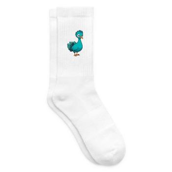 Pfau Niedliche Karikatur Kawaii Aquarell Tier Haustier - Tennissocken - Weiß - Rechts