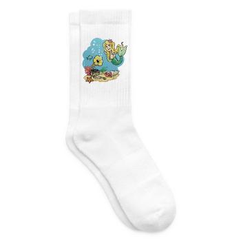 Meerjungfrau mit Grammophone, Unterwasserwelt - Tennissocken - Weiß - Rechts