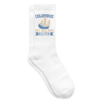 Kolumbus Segel setzen und Schiff erobern Kolumbus- - Tennissocken - Weiß - Rechts
