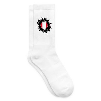 Huacho Skyline Peru Flagge Reise Souvenir - Tennissocken - Weiß - Rechts