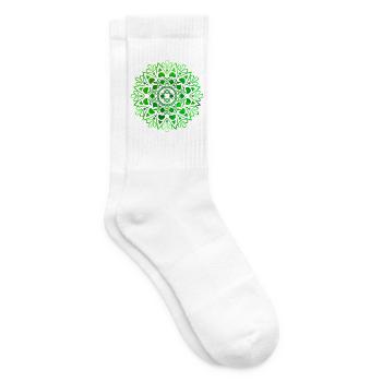Mandala - Grün - Tennissocken - Weiß - Rechts