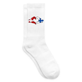 Dänemark Finnland Herzform mit Hände - Tennissocken - Weiß - Rechts