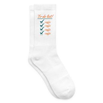 Wachen Sie auf und riechen Sie den Kaffee - Tennissocken - Weiß - Rechts