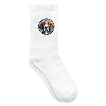 Slowakische rauhaarige Pointer-Hunderasse Aquarell - Tennissocken - Weiß - Rechts