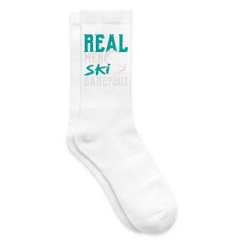 Echte Männer fahren barfuß Wasserski Wasserskifahr - Tennissocken - Weiß - Rechts