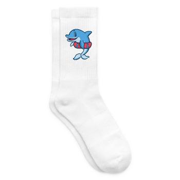Verspielter Delfin Ozeanbewohner - Tennissocken - Weiß - Rechts