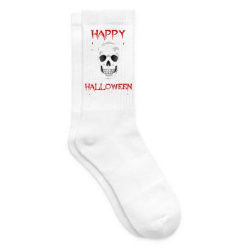 Halloween - Happy Halloween - skull - Tennissocken - Weiß - Rechts