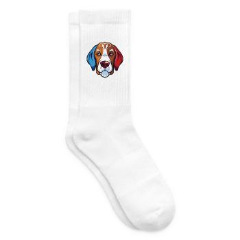 Chien Français Hunderasse Aquarell Illustration - Tennissocken - Weiß - Rechts