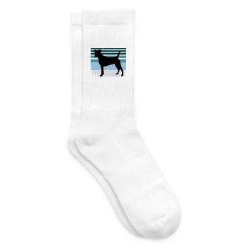 Chilenischer Foxterrier Hund Silhouette Retro Sonnenuntergang - Tennissocken - Weiß - Rechts