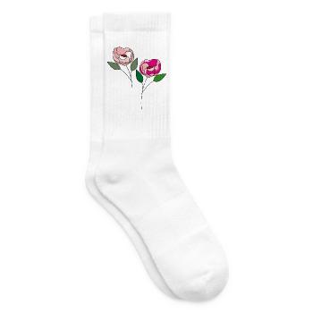 zwei Blumen - Tennissocken - Weiß - Rechts
