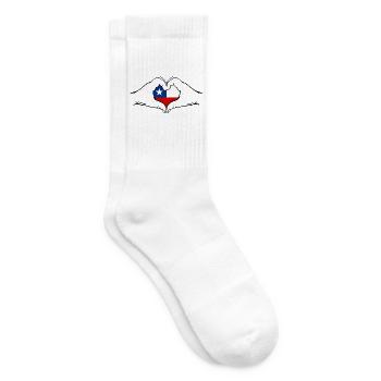 Chile Herzform mit Hände - Tennissocken - Weiß - Rechts