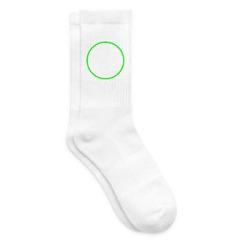 Kreis Ring Form Symbol grün - Tennissocken - Weiß - Rechts