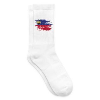 Liechtenstein Flagge used - Tennissocken - Weiß - Rechts