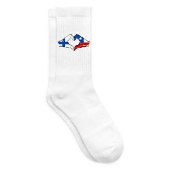 Finnland Chile Flagge Hände Herzform used - Tennissocken - Weiß - Rechts