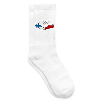 Finnland Polen Flagge Herzform - Tennissocken - Weiß - Rechts