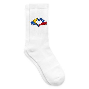 Bosnien Chile Flagge Hände Herzform used - Tennissocken - Weiß - Rechts