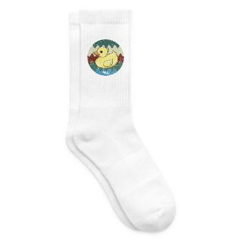 Badeente Retro - Tennissocken - Weiß - Rechts