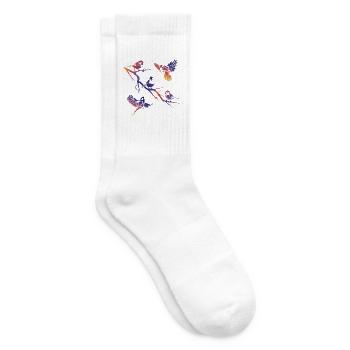 Vögel auf einem Zweig - Tennissocken - Weiß - Rechts