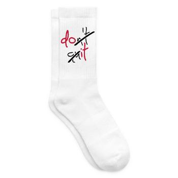 Slogan don't quit, do it - Don't stop, do it - Tennissocken - Weiß - Rechts