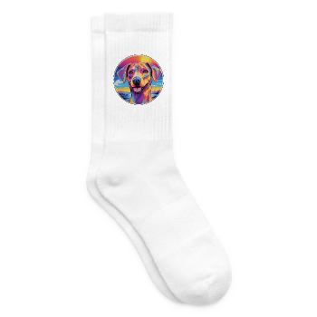 Sabueso Español Hunderasse Bunte Karikatur Waterco - Tennissocken - Weiß - Rechts
