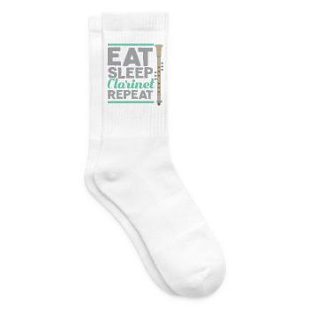 Eat Sleep Clarinet Repeat Klarinette Klarinettist - Tennissocken - Weiß - Rechts