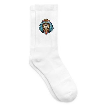 Chinesische kaiserliche Hunderasse Aquarell-Illustration - Tennissocken - Weiß - Rechts