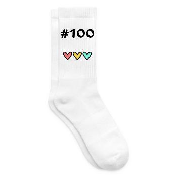 100. 100 JAHRE. 100-JÄHRIGES JUBILÄUM. 100. GEBURTSTAG - Tennissocken - Weiß - Rechts