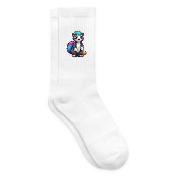 Stinktier buntes Aquarell Cartoon Kawaii Tier - Tennissocken - Weiß - Rechts