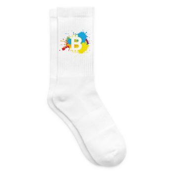 Bitcoin WasserfarbenBTC Crypto Moon - Tennissocken - Weiß - Rechts