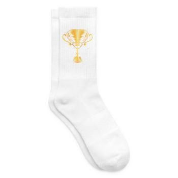 Goldener Siegerpokal Trophäe Gewinner - Tennissocken - Weiß - Rechts