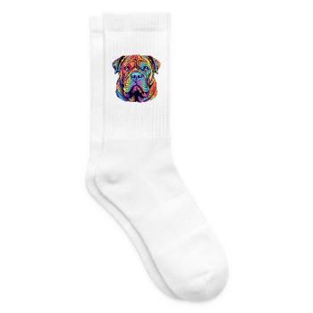 Shar Pei Hunderasse Aquarell Karikatur Kawaii Farbe - Tennissocken - Weiß - Rechts