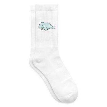 Dugong-Karikatur-Kawaii-Aquarell-Illustration - Tennissocken - Weiß - Rechts
