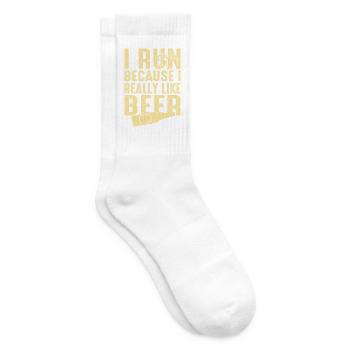 Ich liebe Bier I like Beer Lustiges Bier Design - Tennissocken - Weiß - Rechts