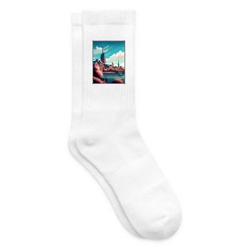 Mainz Deutschland Vintage Reiseposter WPA Souvenir - Tennissocken - Weiß - Rechts