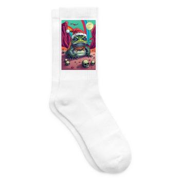 Frosch Santa im Wüstenland - Tennissocken - Weiß - Rechts