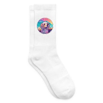 Hund Aquarell Karikatur Kawaii Haustier Tier Bunt - Tennissocken - Weiß - Rechts