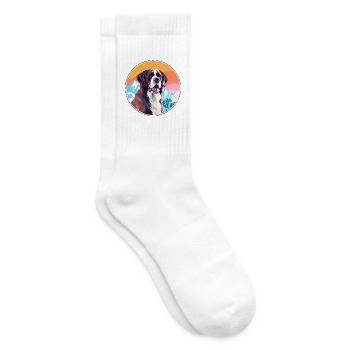 Bernhardiner Hunderasse Karikatur Kawaii Aquarell - Tennissocken - Weiß - Rechts