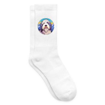 Alter englischer Schäferhund Hunderasse Cartoon Kawaii Wate - Tennissocken - Weiß - Rechts
