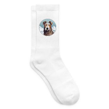 Hase indische Hunderasse Cartoon Kawaii Aquarell - Tennissocken - Weiß - Rechts