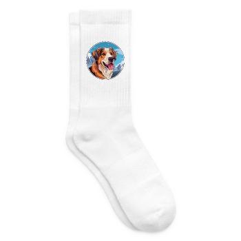 Akbash Hunderasse Karikatur Kawaii Aquarell - Tennissocken - Weiß - Rechts