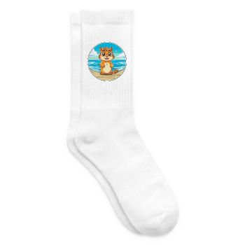 Streifenhörnchen Aquarell Cartoon Kawaii Clipart Tier - Tennissocken - Weiß - Rechts