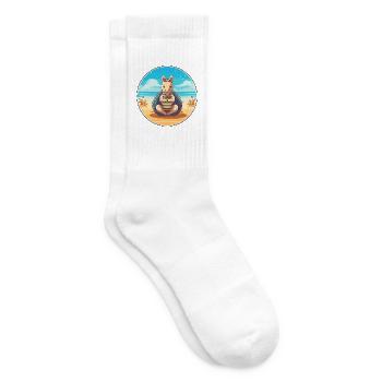 Gürteltier Karikatur Yoga Strand Sommer Illustration - Tennissocken - Weiß - Rechts