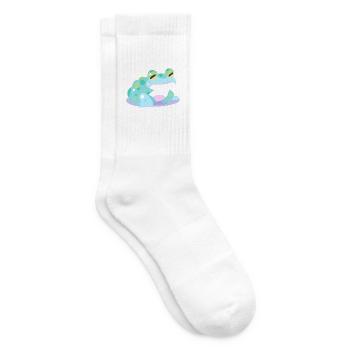 Frosch Niedlich Glücklich Kawaii Cartoon Clipart Tier - Tennissocken - Weiß - Rechts