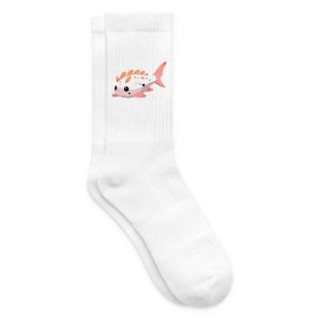 Wels niedlich glücklich kawaii cartoon clipart tier - Tennissocken - Weiß - Rechts
