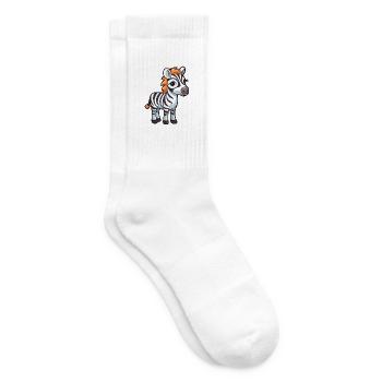 Zebra Niedliche Karikatur Kawaii Aquarell Tier Haustier - Tennissocken - Weiß - Rechts