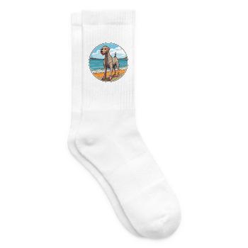 Irischer Wolfshund Hund Rasse Cartoon Kawaii Clipart - Tennissocken - Weiß - Rechts