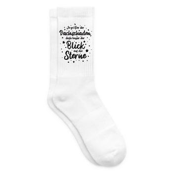 Je größer der Dachschaden, desto besser der Blick - Tennissocken - Weiß - Rechts