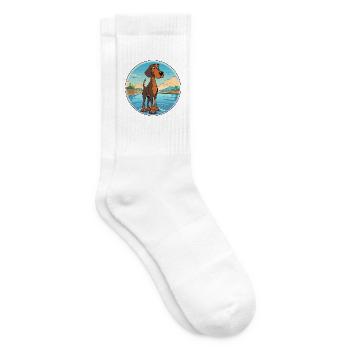 Amerikanischer Wasserhund Hunderasse Cartoon Kawaii Hund - Tennissocken - Weiß - Rechts
