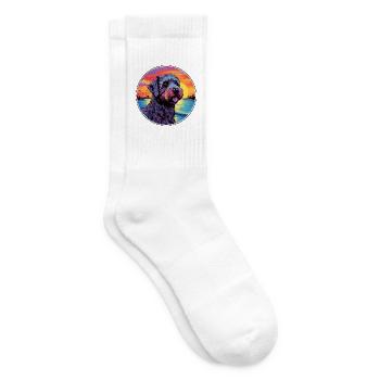 Bouvier Des Flandres Hunderasse Bunte Karikatur Wa - Tennissocken - Weiß - Rechts