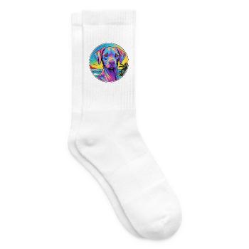 Akbash Hunderasse buntes Karikatur-Aquarell - Tennissocken - Weiß - Rechts
